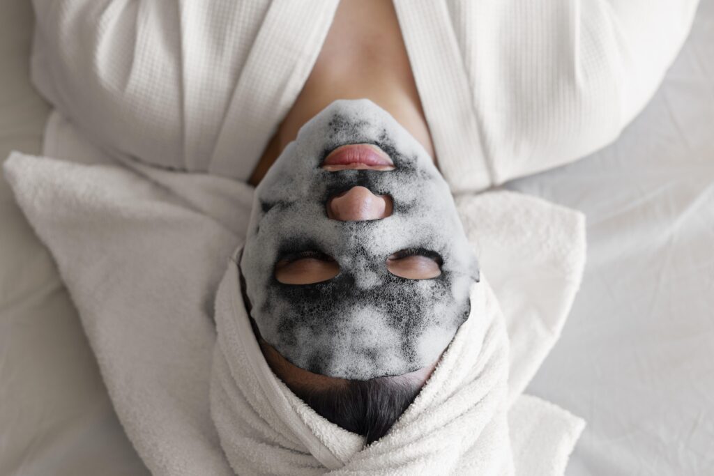 Bruisend zuurstofmasker van Image Skincare tijdens de facial