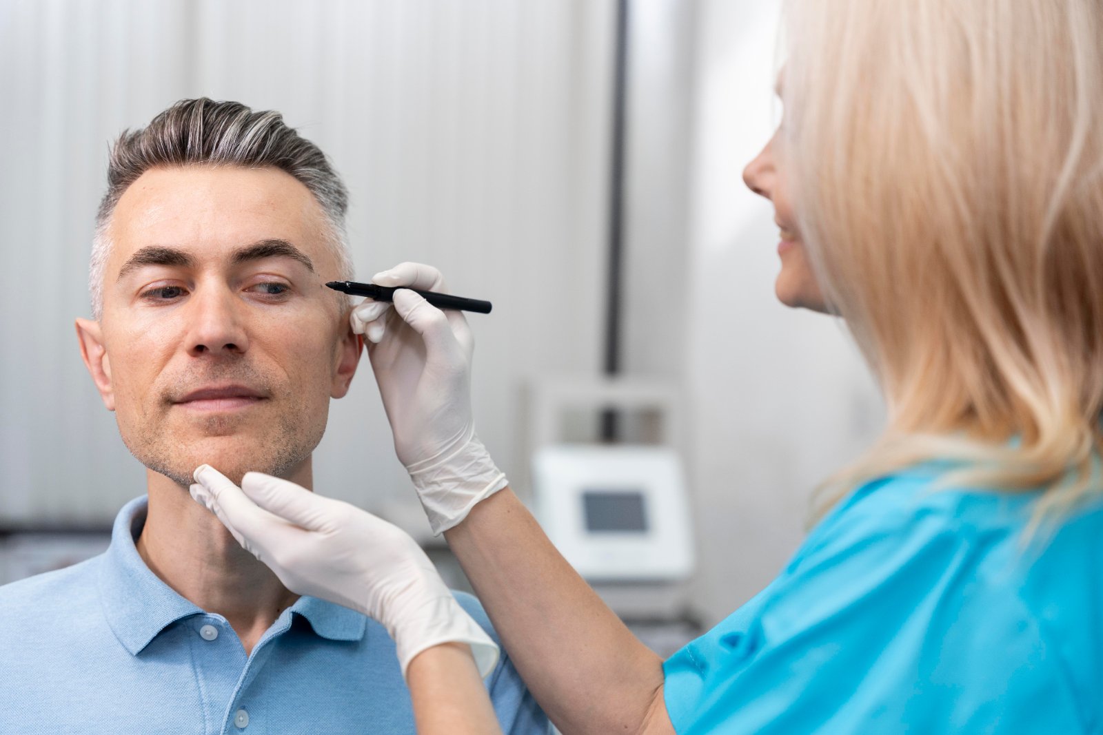 Huidtherapeut behandelt acne professioneel